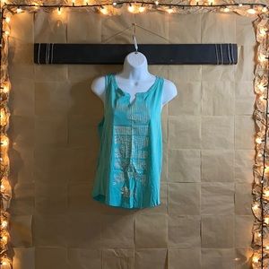 Light Pink Brand Blue Tank Top.